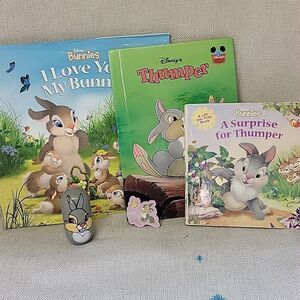 Disney's Thumper bundle. 3 books, pin, Wobble figure